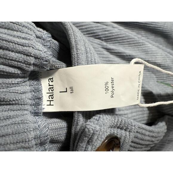 NWT Halara Mid Rise Zipper Pocket Corduroy Casual Pants Cloud Gray Blue Size L - Picture 4 of 11